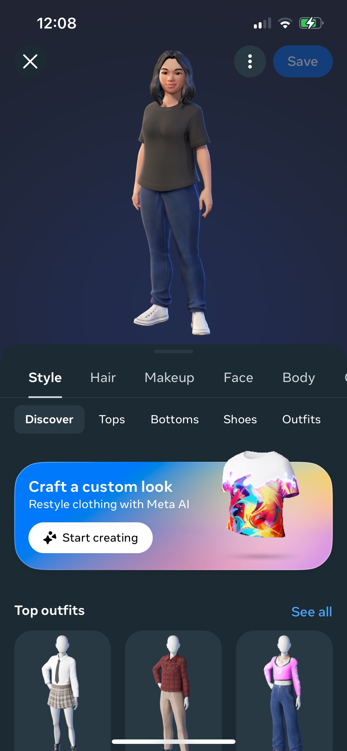 mobile UI showing entry point for genAI feature